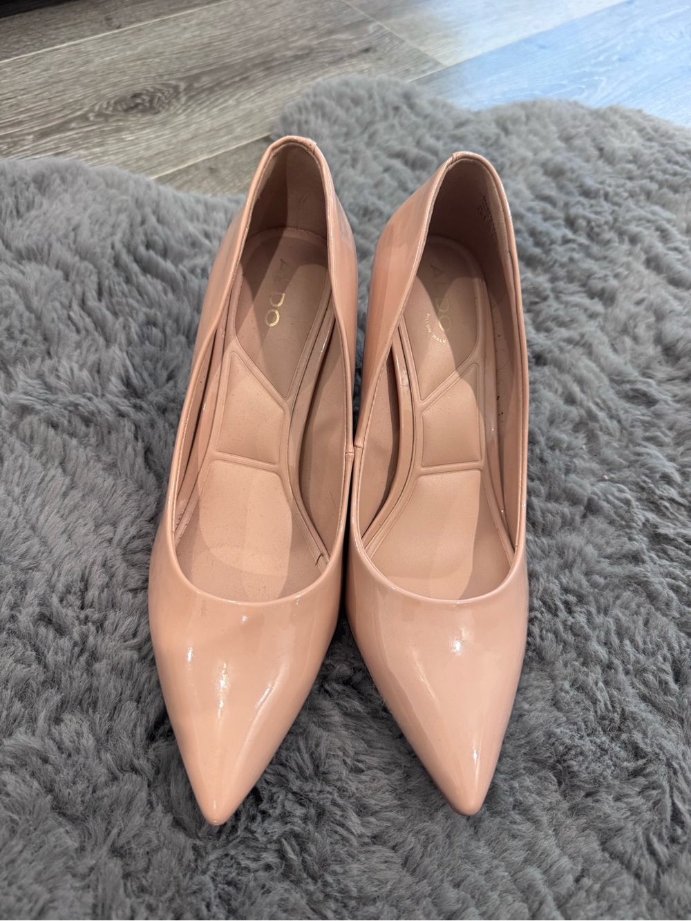 Aldo Patent Pointed Toe Pumps in Blush